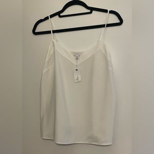 NWT Topshop White V Neck Spaghetti Strap Camisole Top Blouse Sheer Ballet Clean